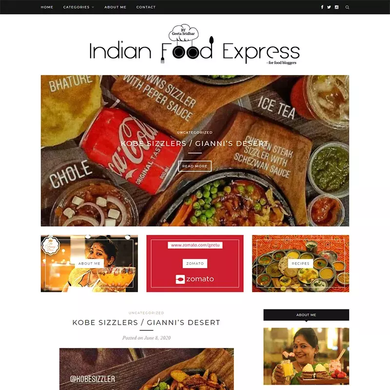 indian food express website