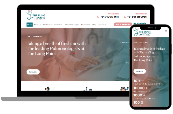 The Lung Point mobile friendly website